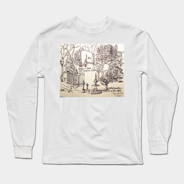 City Hall New York in Spring Snow Long Sleeve T-Shirt by astrongwater